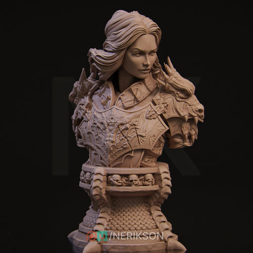 Aleehra the Dragon Knight Bust Resin Model Kit | by Nerikson
