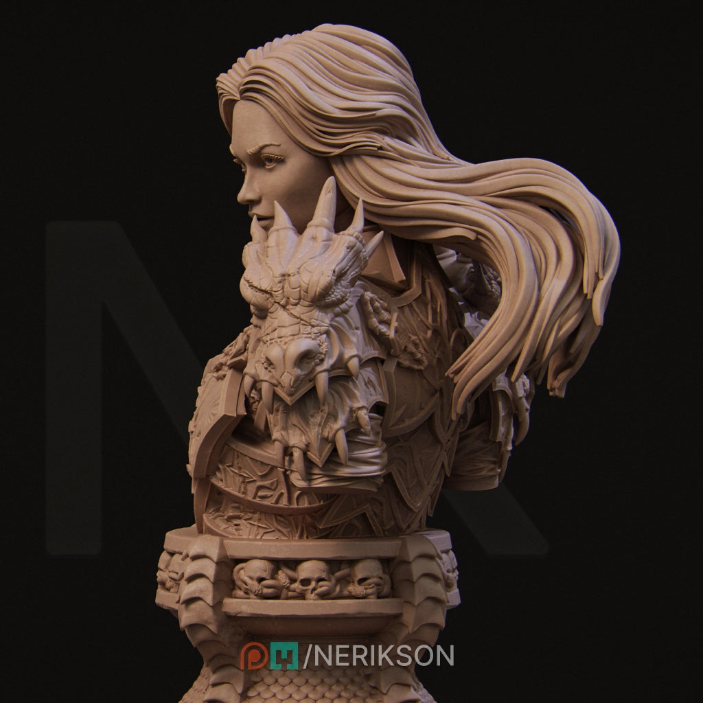 Aleehra the Dragon Knight Bust Resin Model Kit | by Nerikson