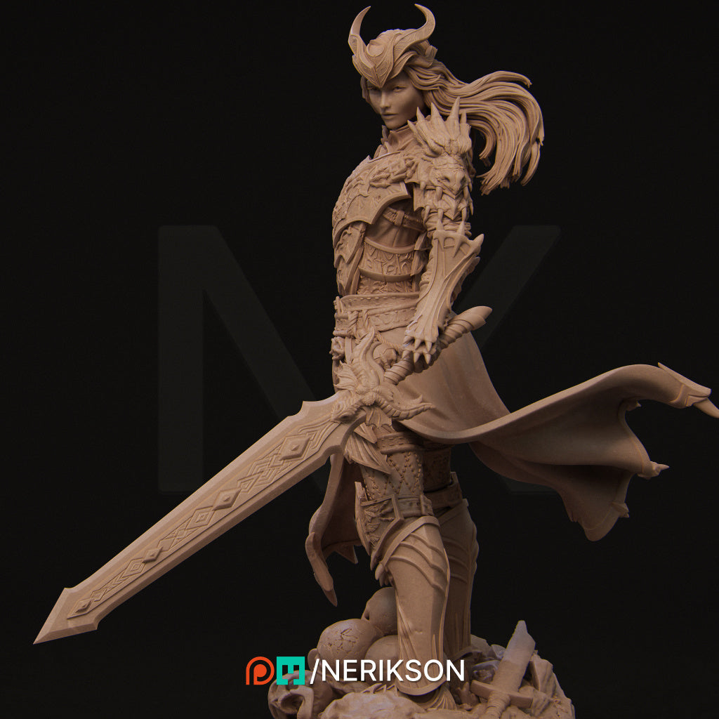 Aleehra the Dragon Knight Standalone Version Miniature Resin Model Kit | by Nerikson