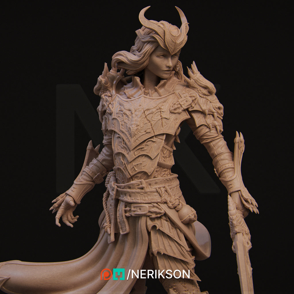 Aleehra the Dragon Knight Standalone Version Miniature Resin Model Kit | by Nerikson