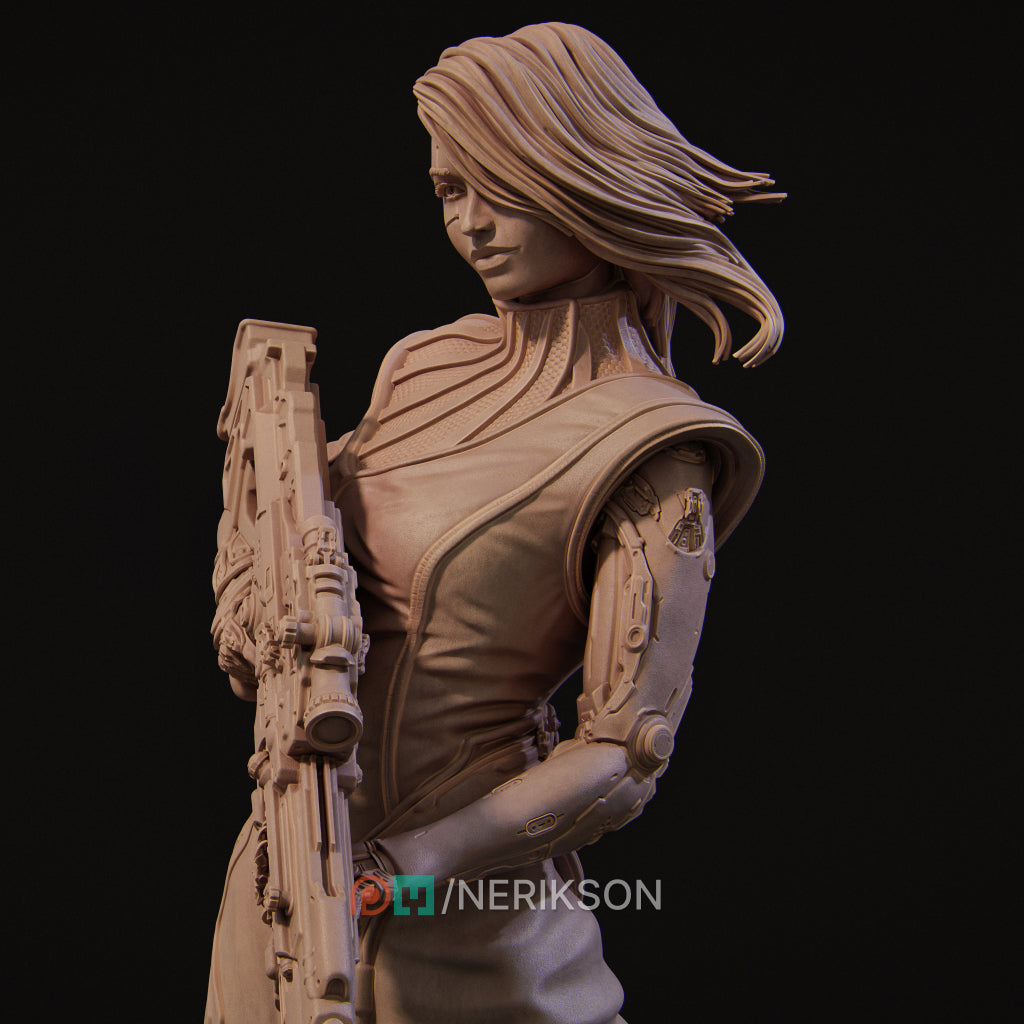 Aryn the Sniper Assassin Standing Variant Miniature Resin Model Kit | by Nerikson