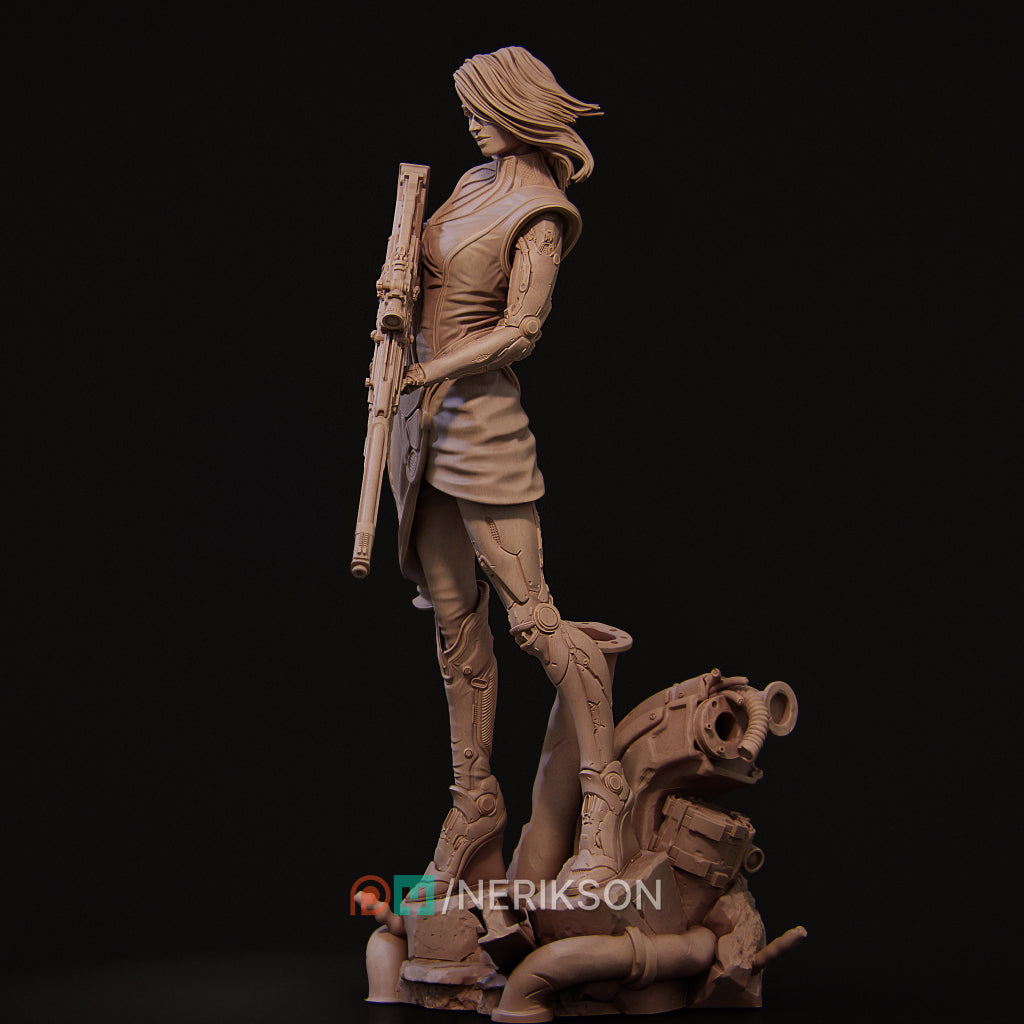 Aryn the Sniper Assassin Standing Variant Miniature Resin Model Kit | by Nerikson