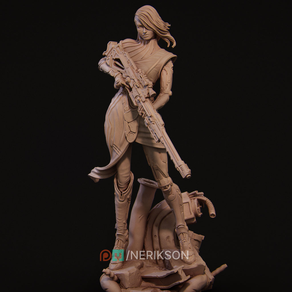Aryn the Sniper Assassin Standing Variant Miniature Resin Model Kit | by Nerikson