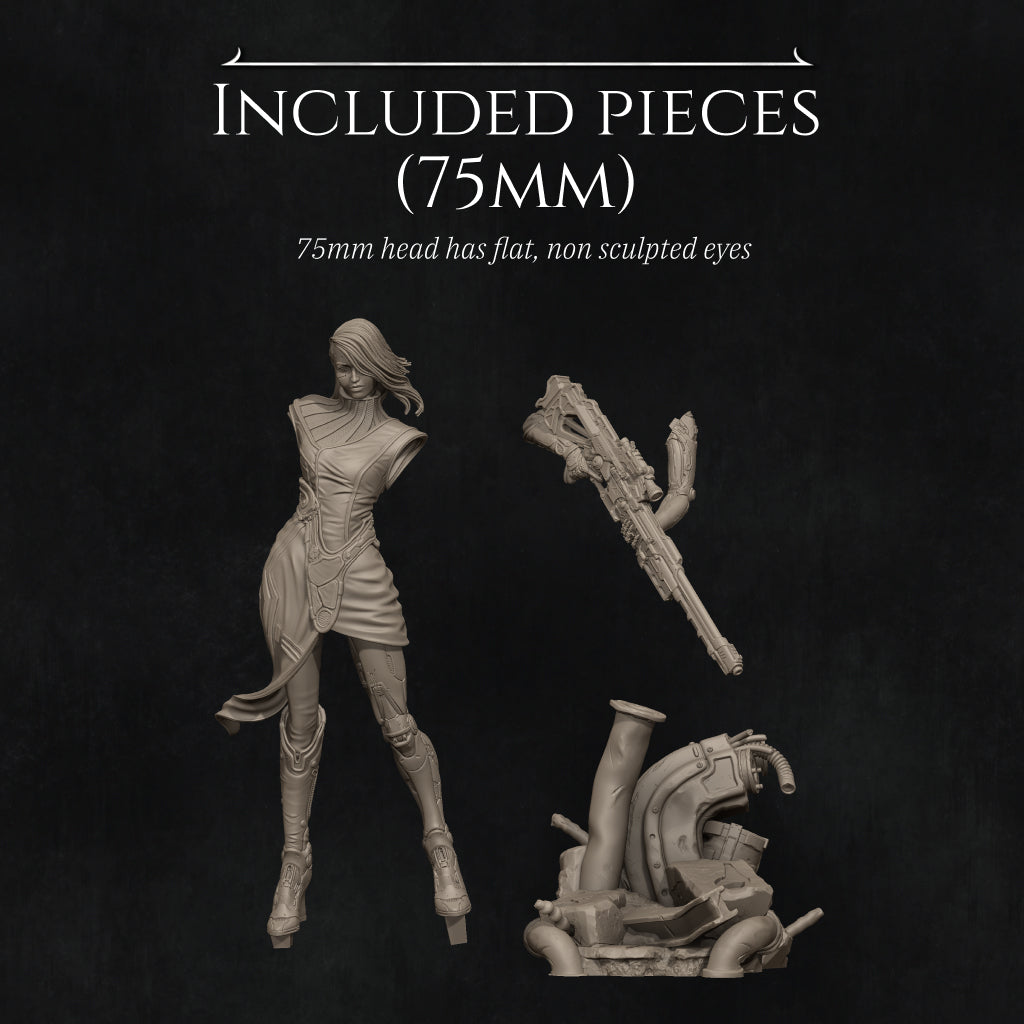 Aryn the Sniper Assassin Standing Variant Miniature Resin Model Kit | by Nerikson