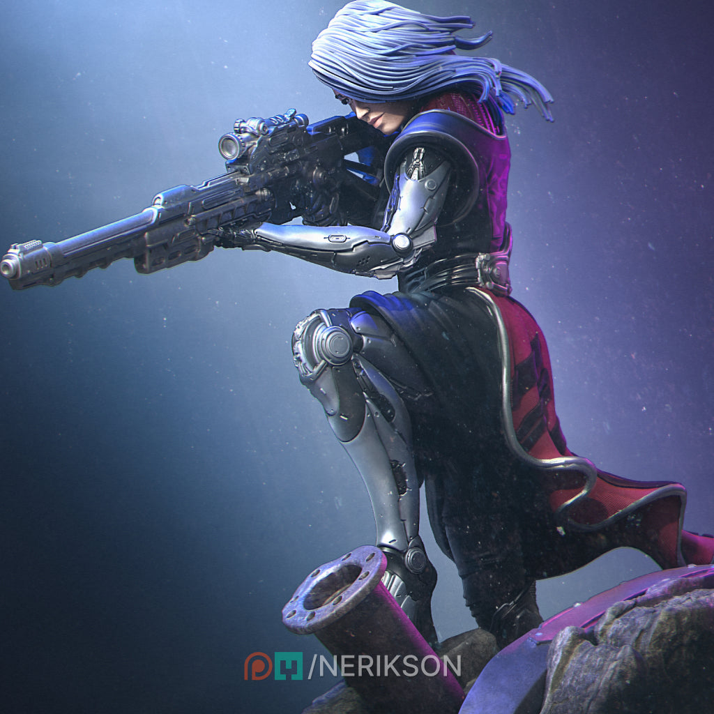 Aryn the Sniper Assassin Miniature Resin Model Kit | by Nerikson