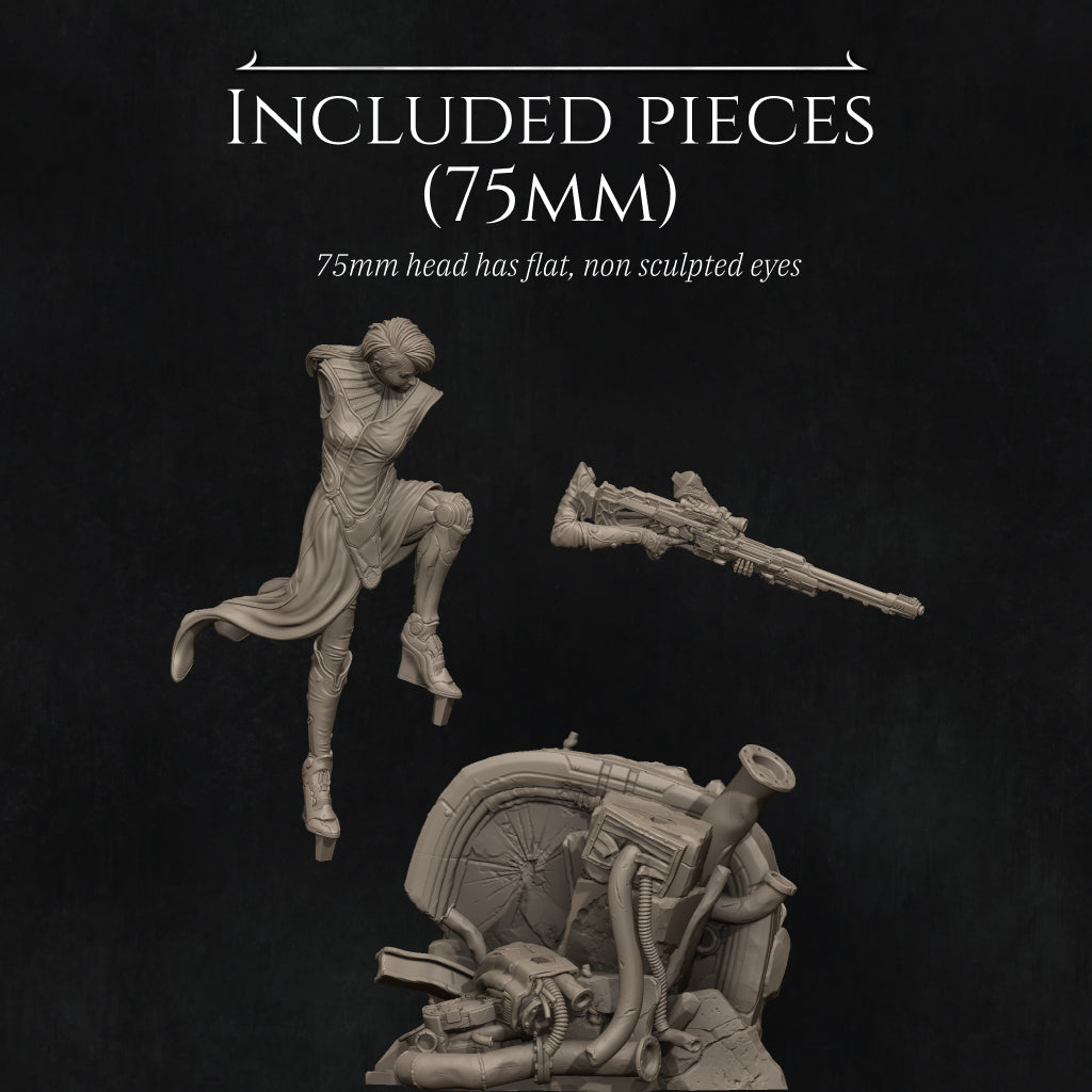 Aryn the Sniper Assassin Miniature Resin Model Kit | by Nerikson