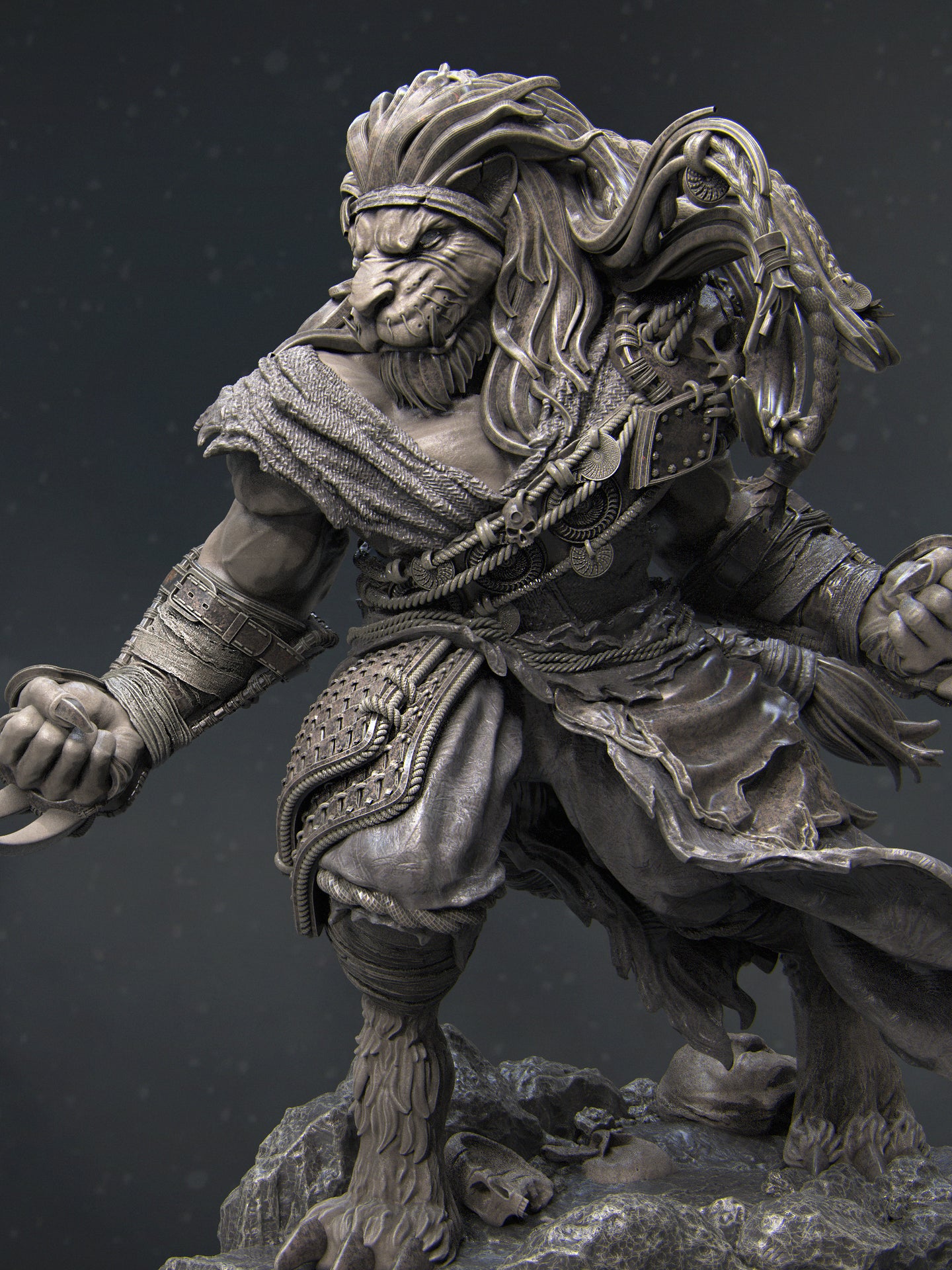 Azat, Way of the Long Death Monk Miniature Resin Model Kit | by Nerikson