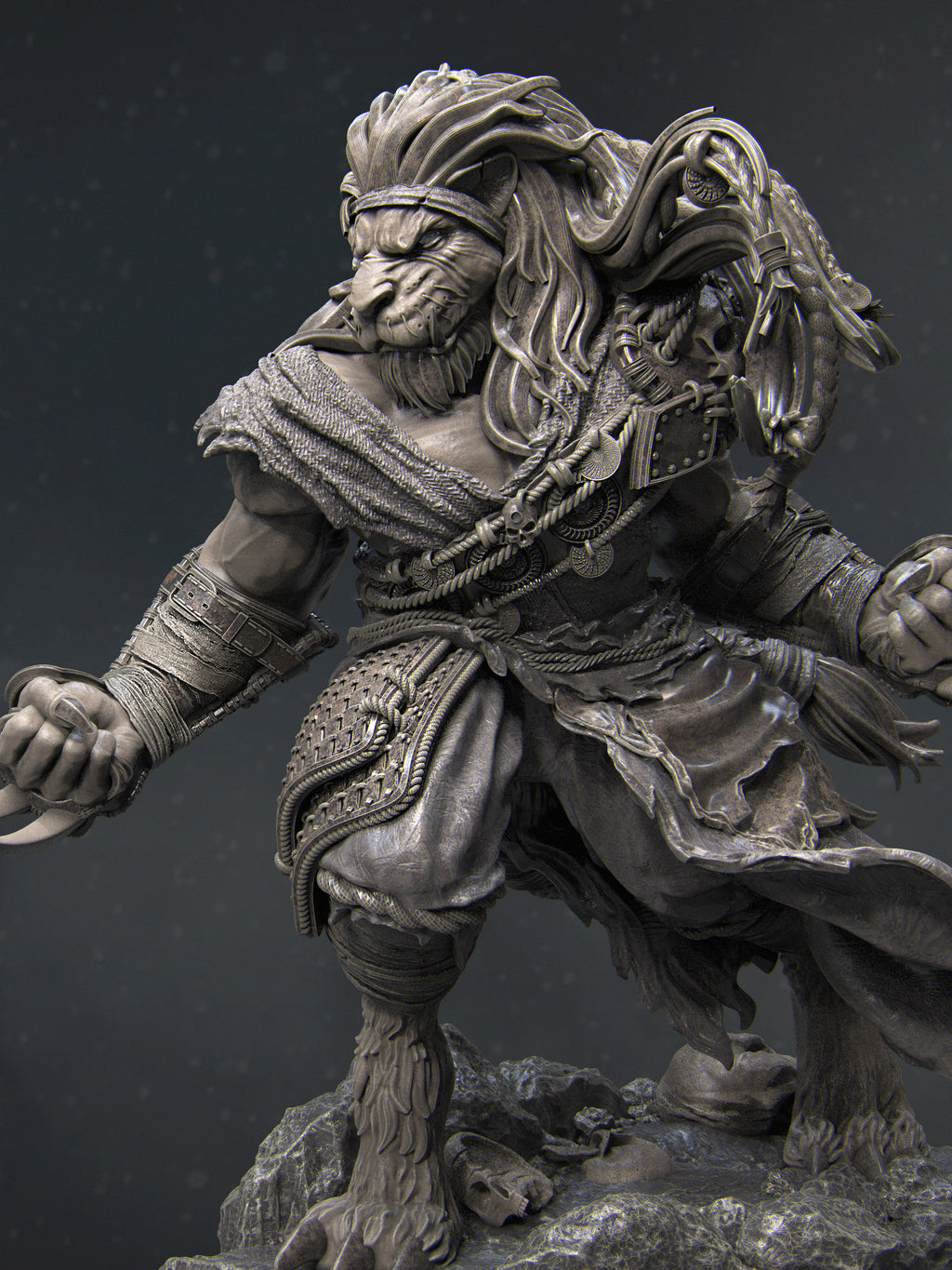 Azat, Way of the Long Death Monk Miniature Resin Model Kit | by Nerikson