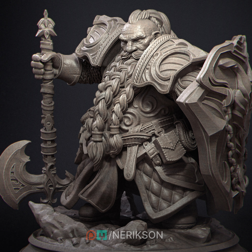 Dwarf Paladin Miniature Resin Model Kit | by Nerikson