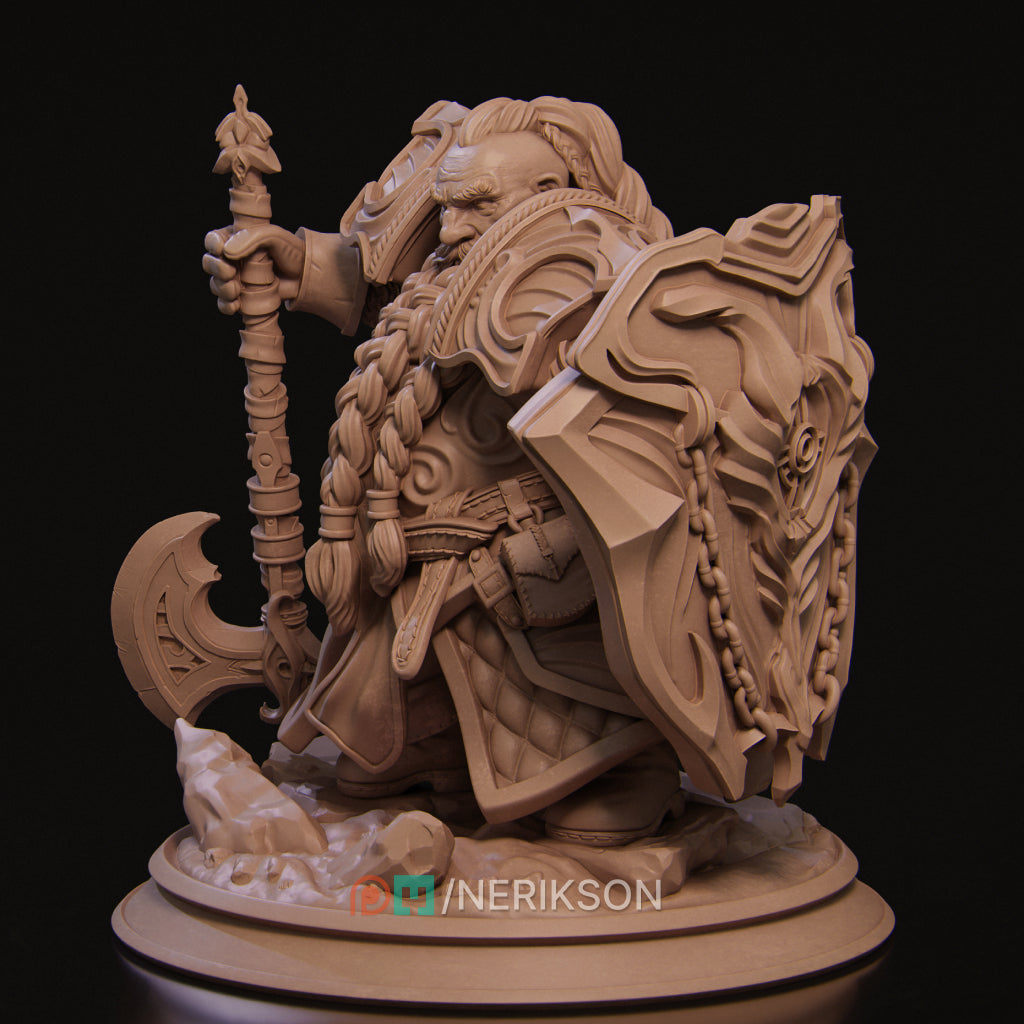 Dwarf Paladin Miniature Resin Model Kit | by Nerikson