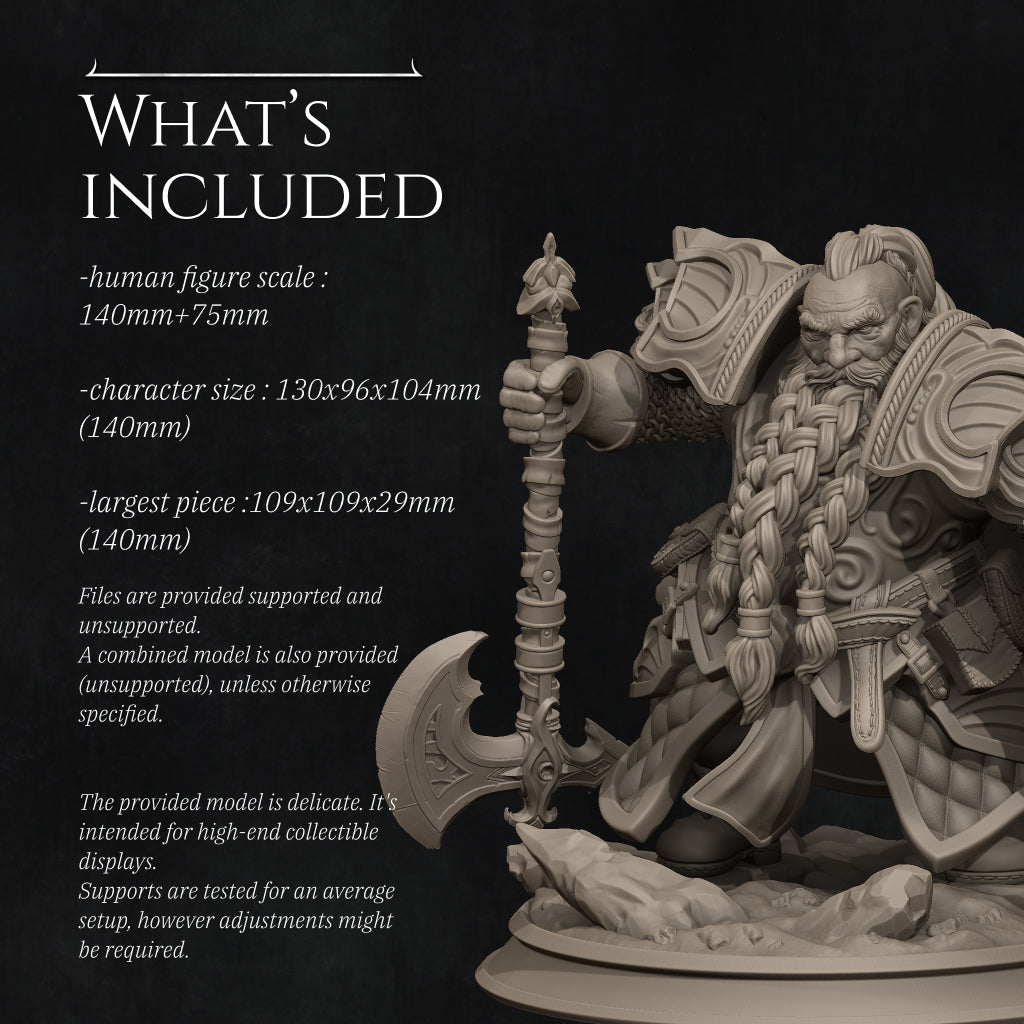 Dwarf Paladin Miniature Resin Model Kit | by Nerikson