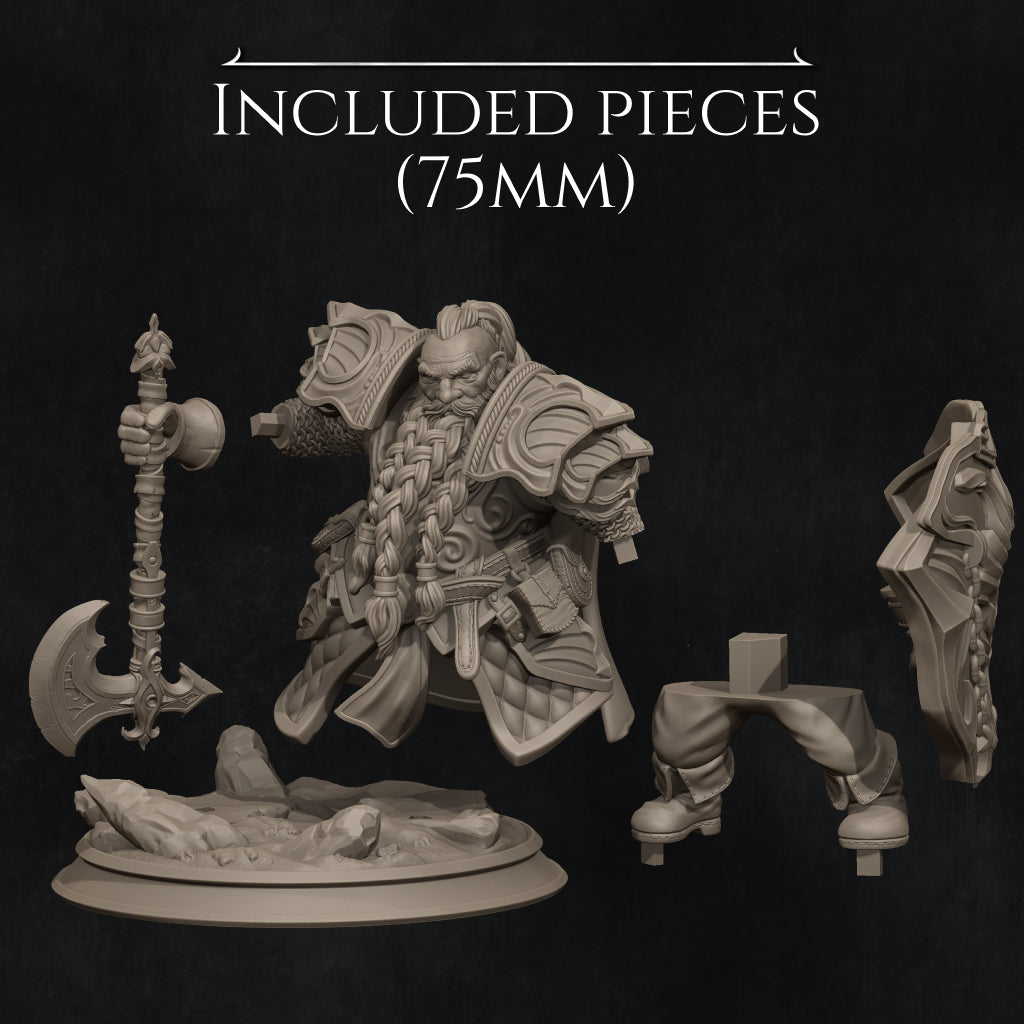 Dwarf Paladin Miniature Resin Model Kit | by Nerikson