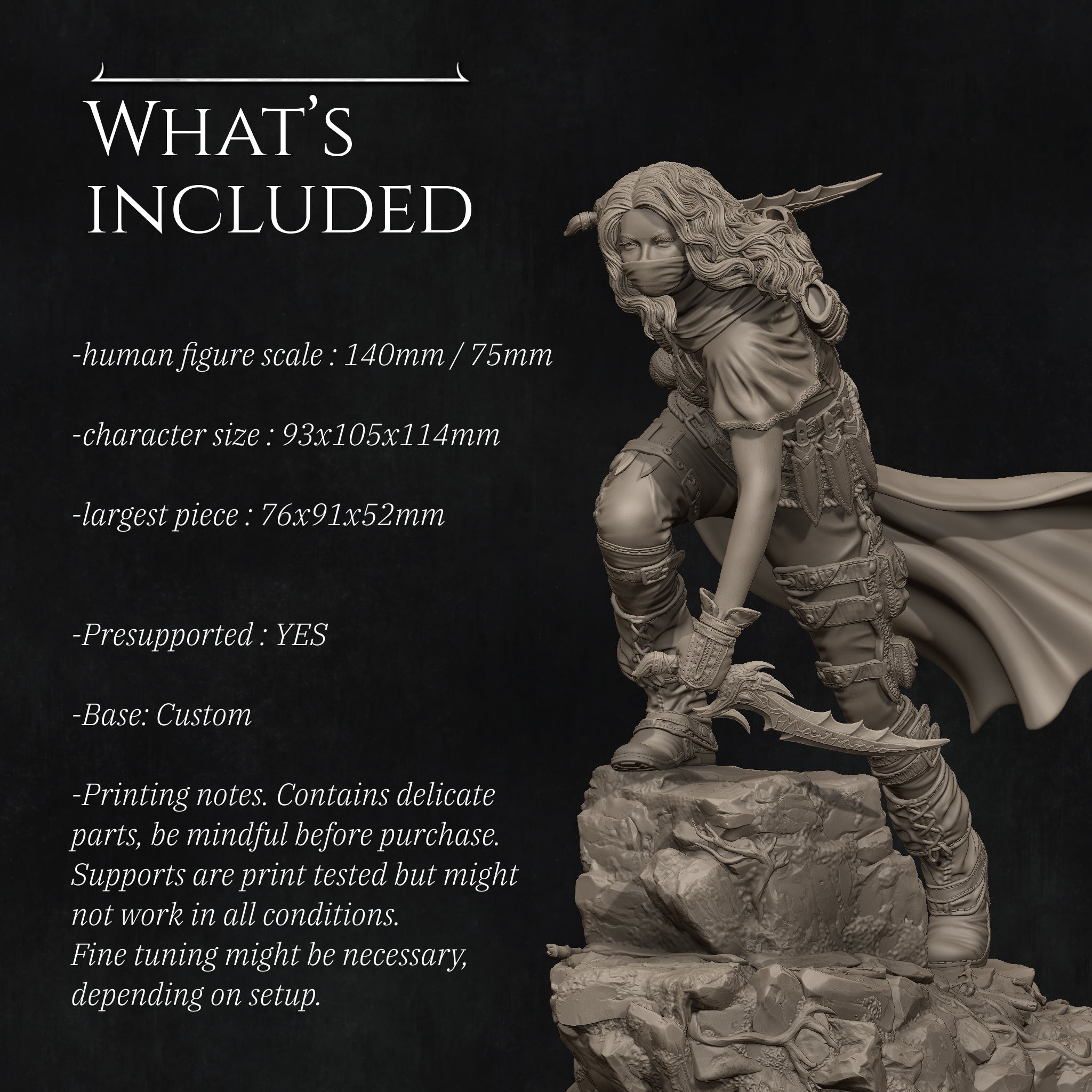 Enika the Assassin Miniature Resin Model Kit | by Nerikson