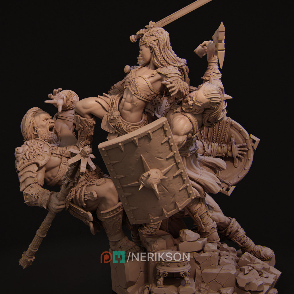 Fight of the Wolf Diorama Miniature Resin Model Kit | by Nerikson