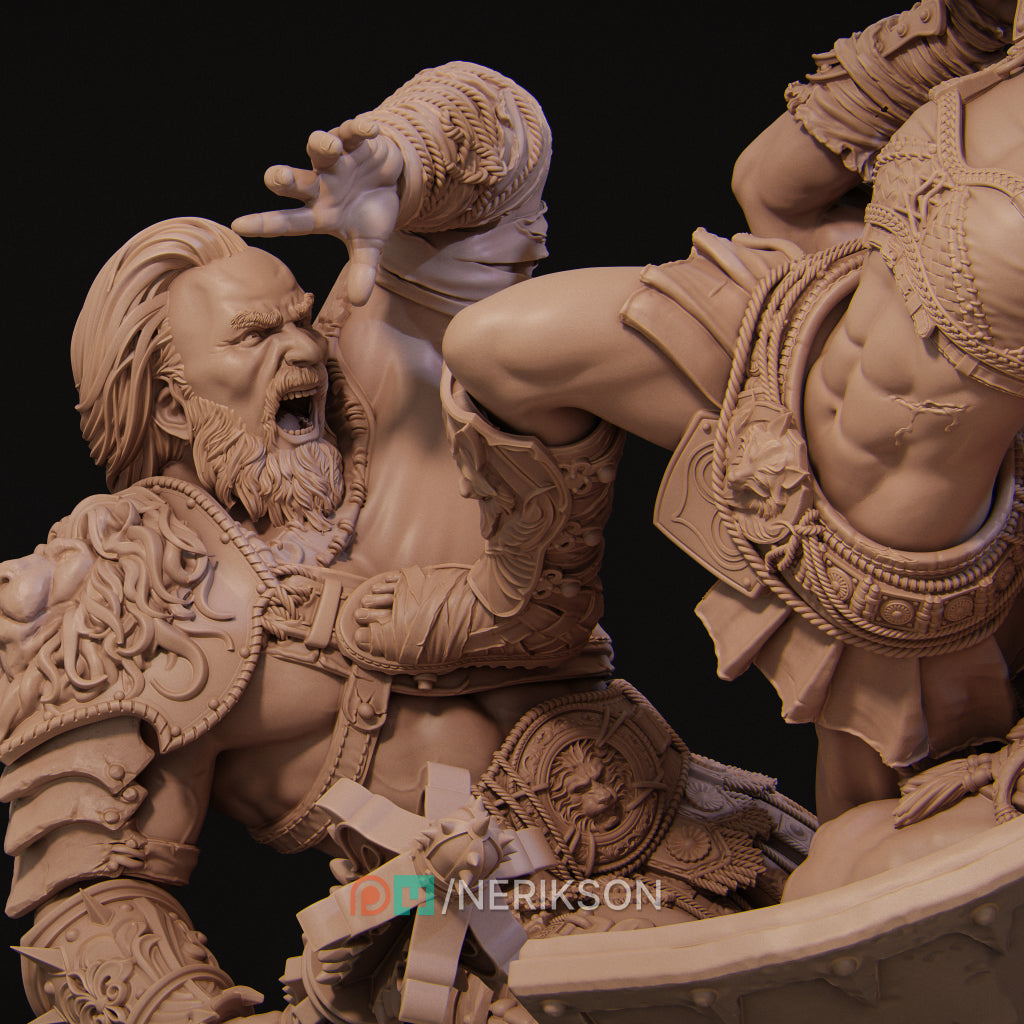 Fight of the Wolf Diorama Miniature Resin Model Kit | by Nerikson