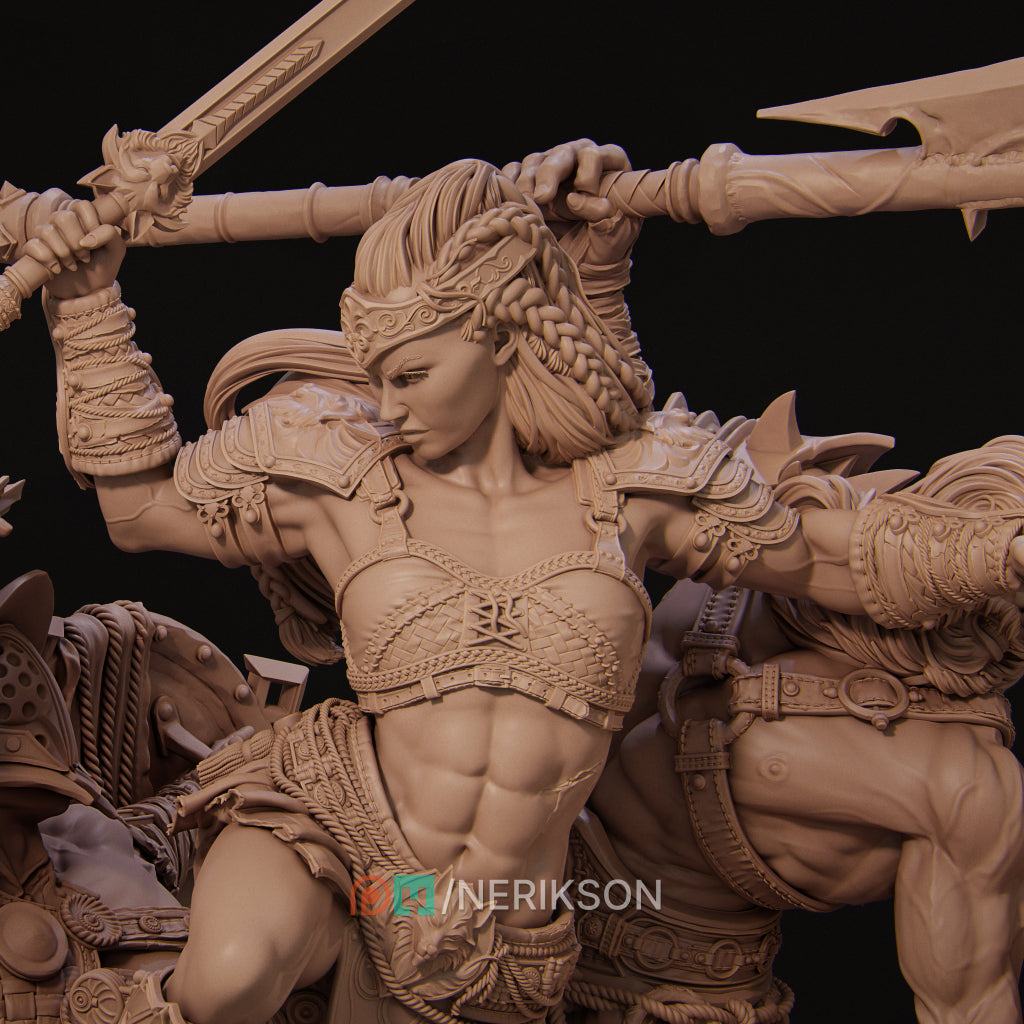 Fight of the Wolf Diorama Miniature Resin Model Kit | by Nerikson