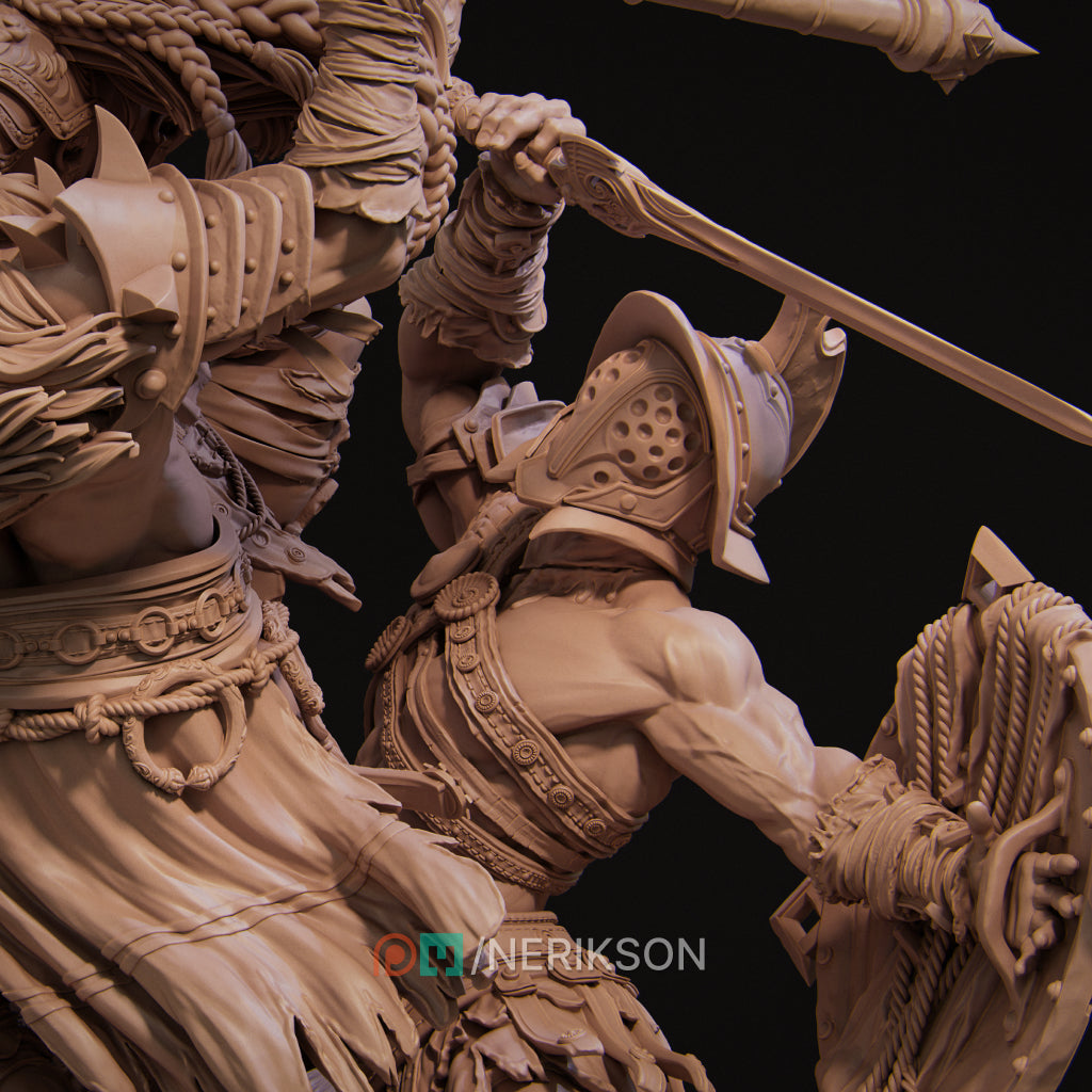 Fight of the Wolf Diorama Miniature Resin Model Kit | by Nerikson