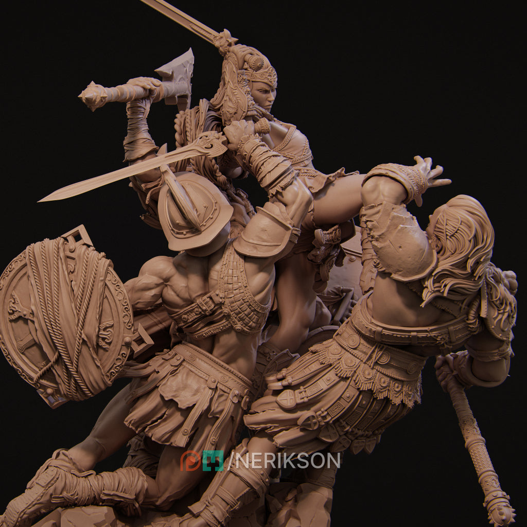 Fight of the Wolf Diorama Miniature Resin Model Kit | by Nerikson