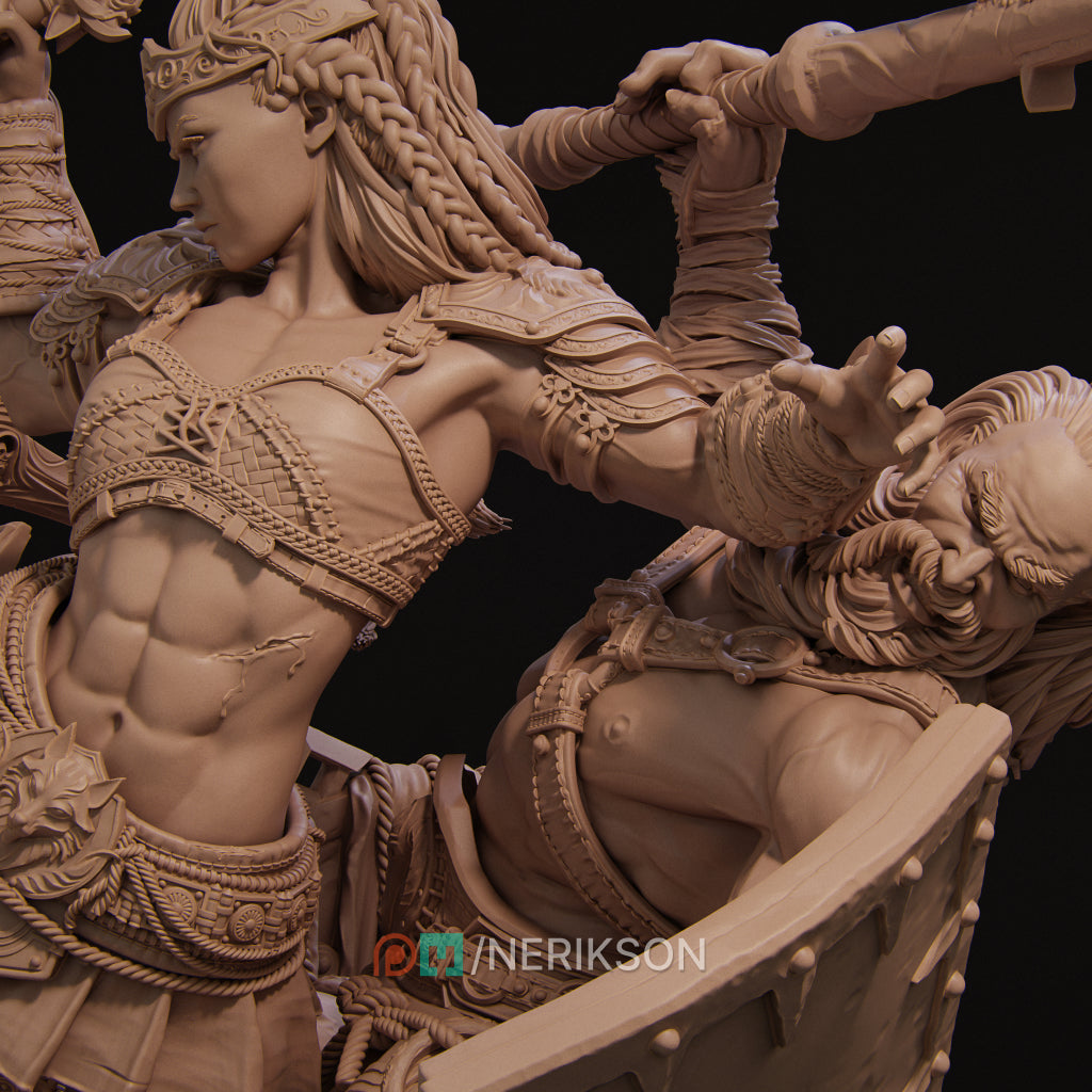 Fight of the Wolf Diorama Miniature Resin Model Kit | by Nerikson