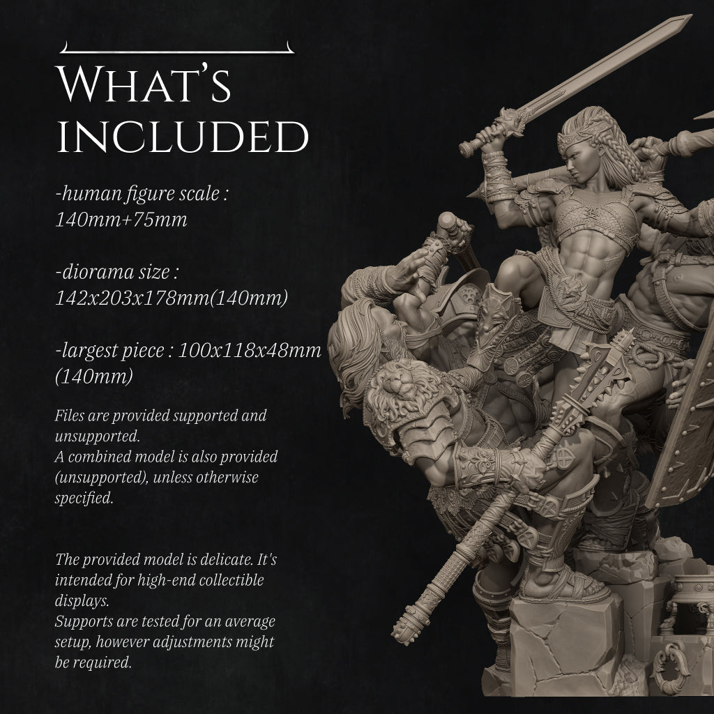 Fight of the Wolf Diorama Miniature Resin Model Kit | by Nerikson