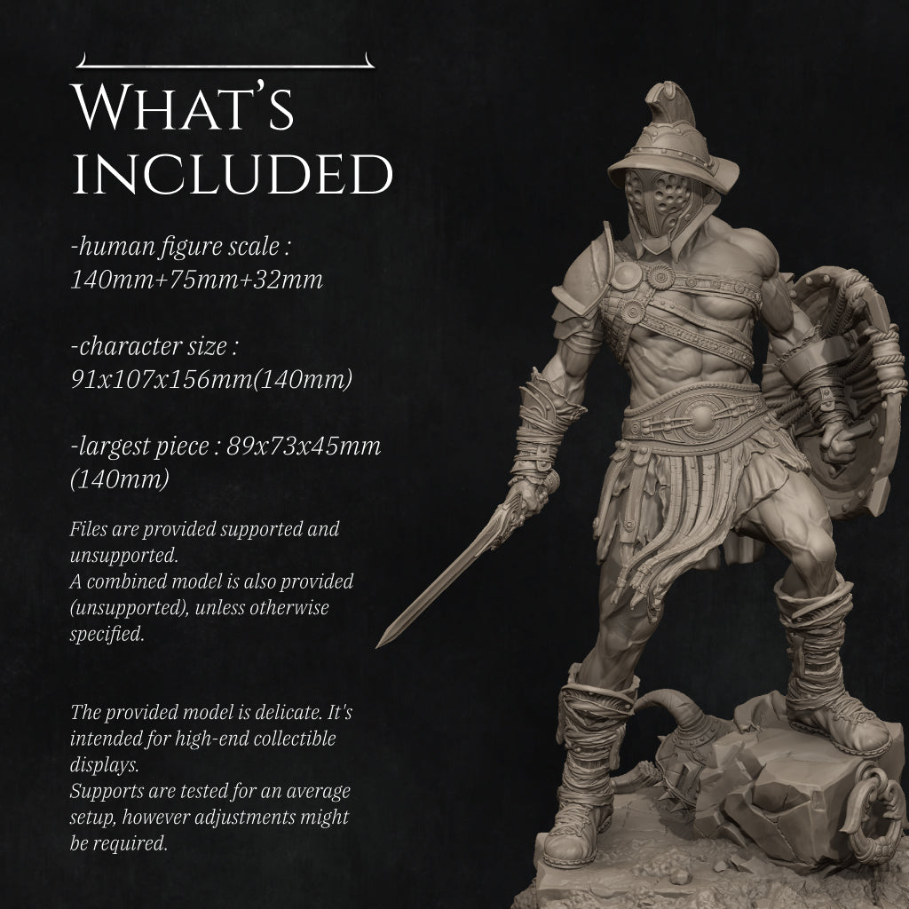 Gladiator Swordsman Miniature Resin Model Kit | by Nerikson