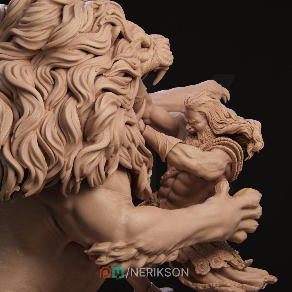 Heracles and the Nemean Lion Diorama Miniature Resin Model Kit | by Nerikson