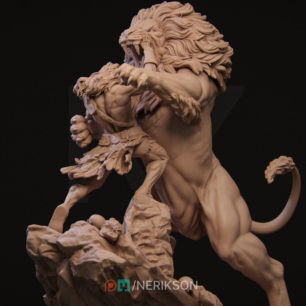 Heracles and the Nemean Lion Diorama Miniature Resin Model Kit | by Nerikson