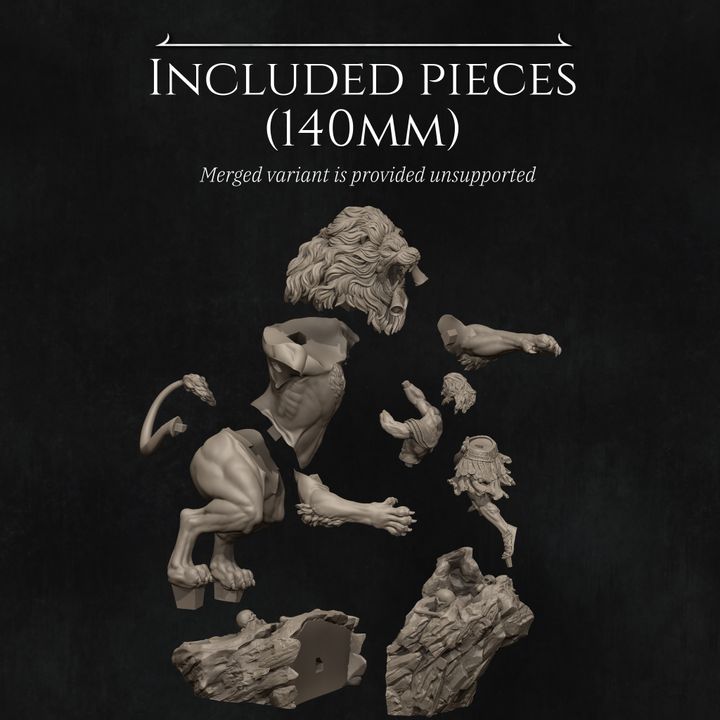 Heracles and the Nemean Lion Diorama Miniature Resin Model Kit | by Nerikson