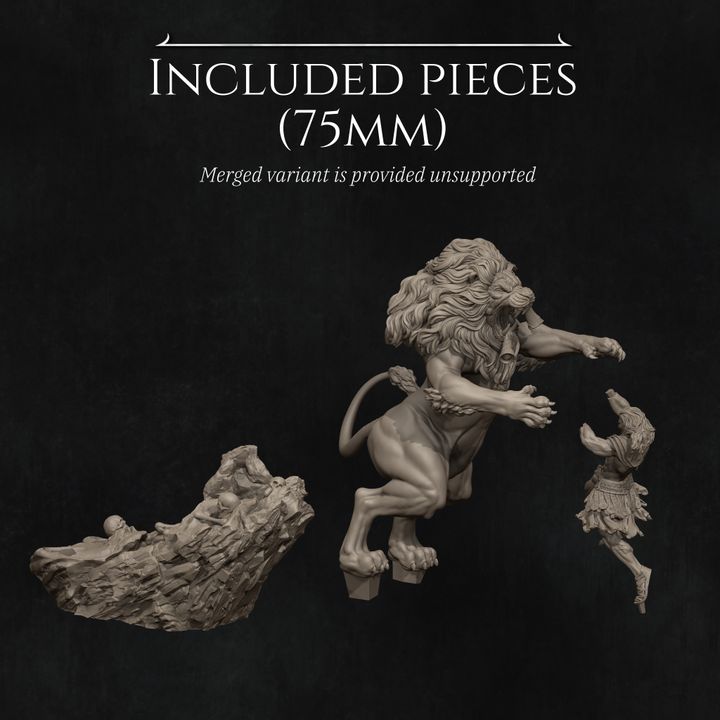 Heracles and the Nemean Lion Diorama Miniature Resin Model Kit | by Nerikson