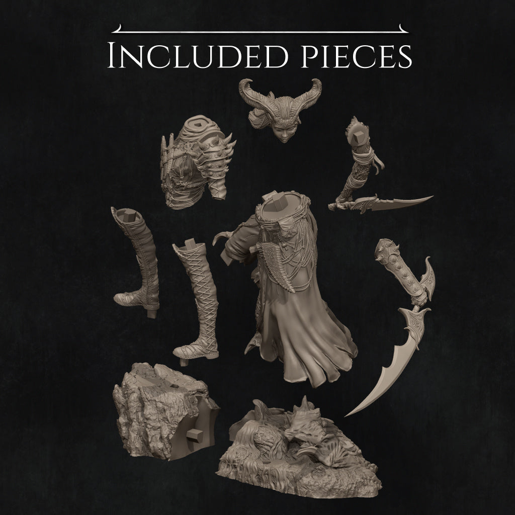 Iensi the Demon Hunter Miniature Resin Model Kit | by Nerikson