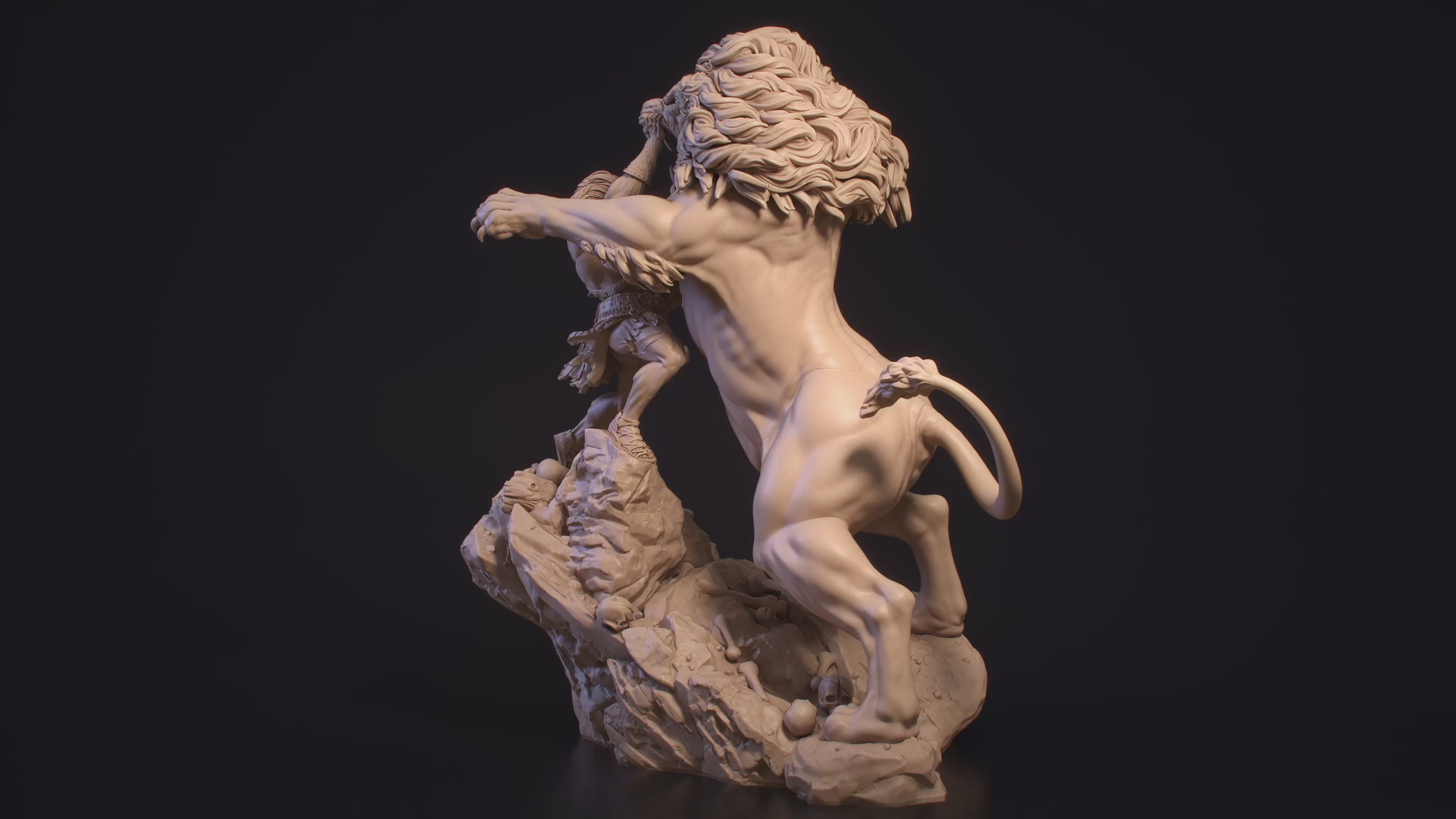 Heracles and the Nemean Lion Diorama Miniature Resin Model Kit | by Nerikson