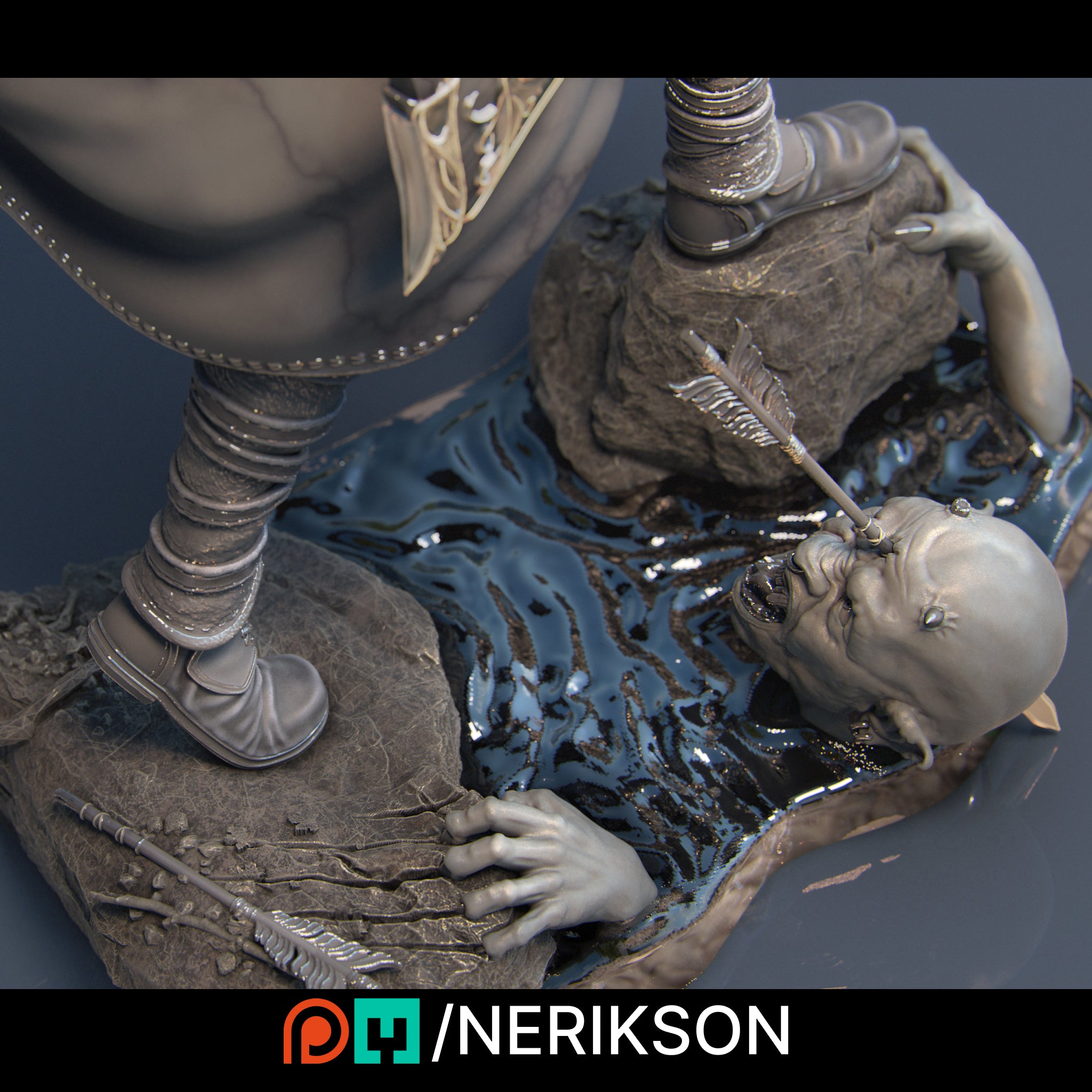 Saelihn the Forest Archer Miniature Resin Model Kit | by Nerikson